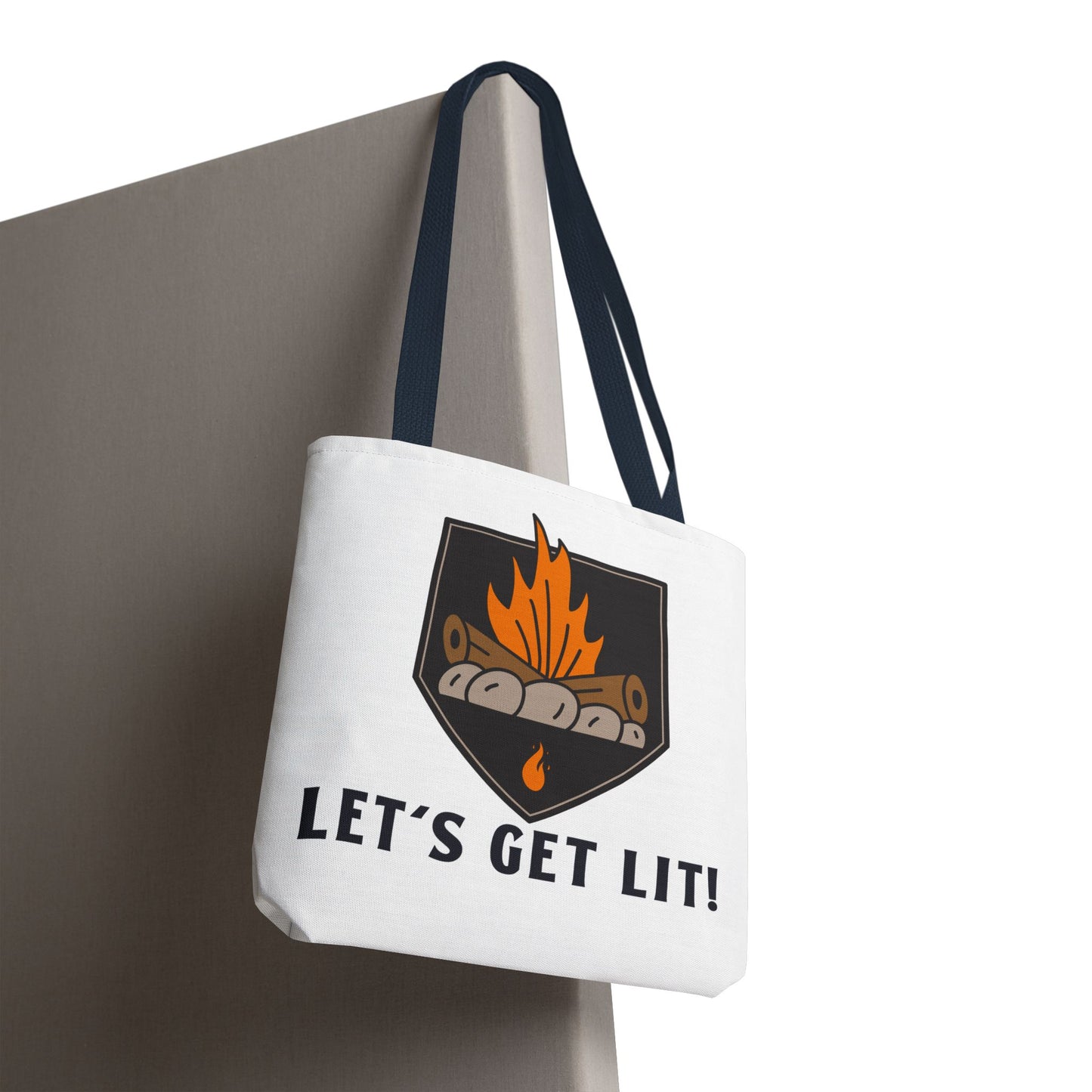 Let's Get Lit Tote Bag - Funny Reusable Bag For Campers