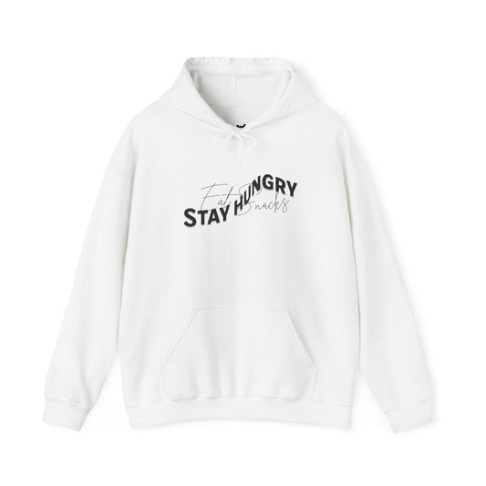 Stay Hungry Eat Snacks Hoodie – Motivational Unisex Sweatshirt, Cozy Casual Wear, Inspirational Gift for Adults, All-Season Outdoor and Everyday Apparel