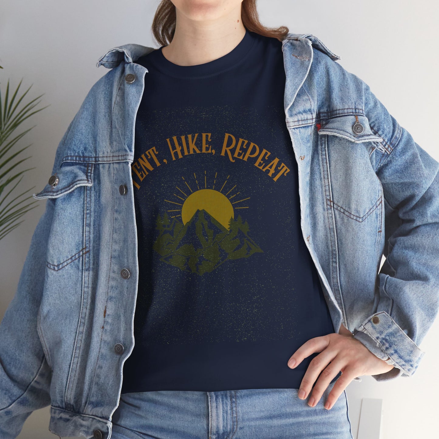 Tent, Hike, Repeat T-Shirt - Adventure, Camping, Hiking Tee for Outdoor Lovers, Unisex Heavy Cotton Nature Shirt, Travel Gift for Campers