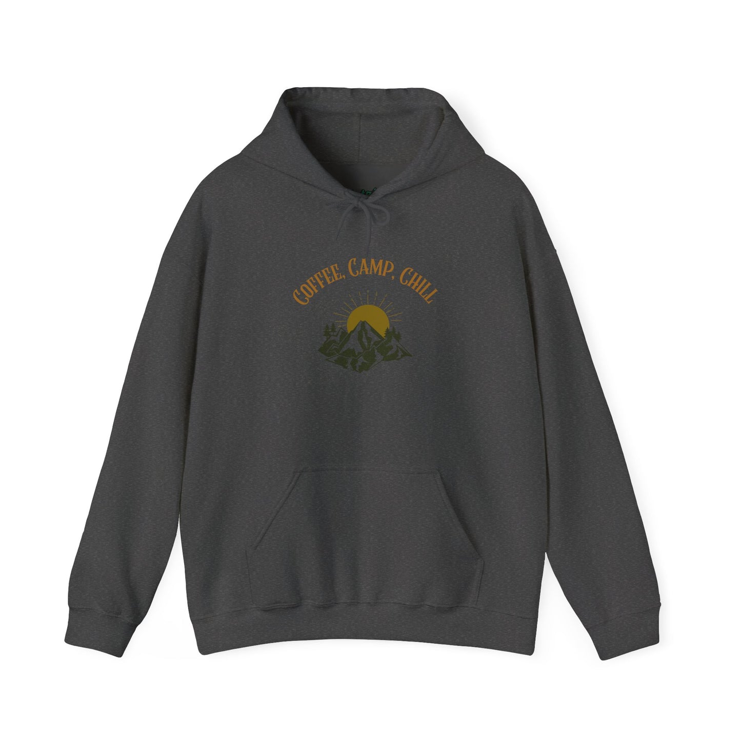 Coffee, Camp, Chill Hoodie – Outdoor Lovers Camping Sweatshirt, Hiking Gift, Warm Adventure Layer