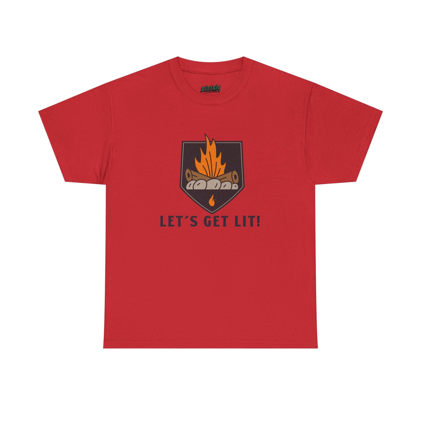 Lets Get Lit - Campfire Unisex Heavy Cotton Tee, Funny Camping T Shirt, Summer BBQ Top, Outdoor Bonfire Apparel, Gift for Campers or Nature Enthusiasts