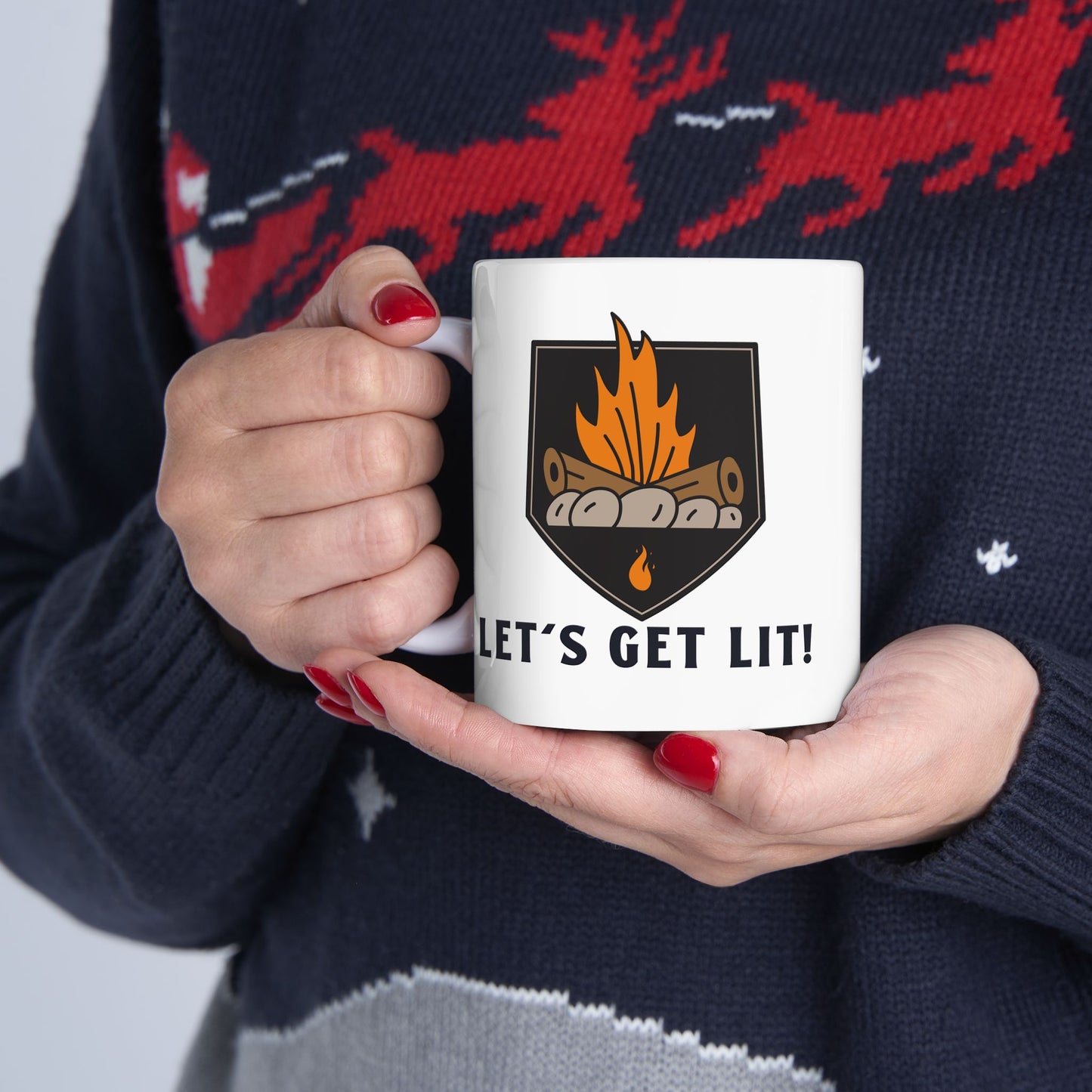 Lets Get Lit Ceramic Mug – Camping and Celebration Gift