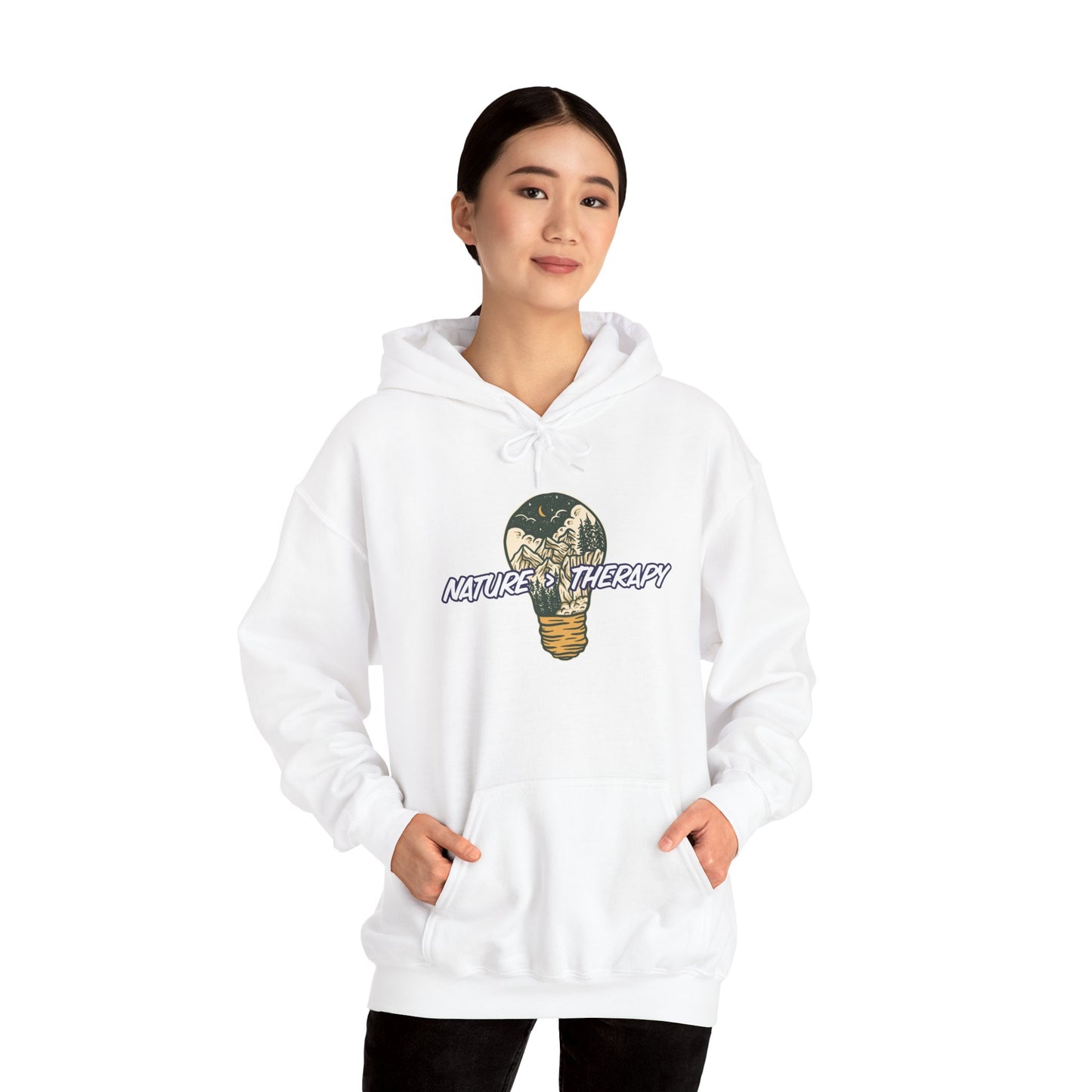 Nature Is Greater Than Therapy Hoodie – Cozy Unisex Sweatshirt for Nature Lovers, Outdoor Adventure Apparel, Perfect Gift for Campers, Hikers, and Nature Enthusiasts