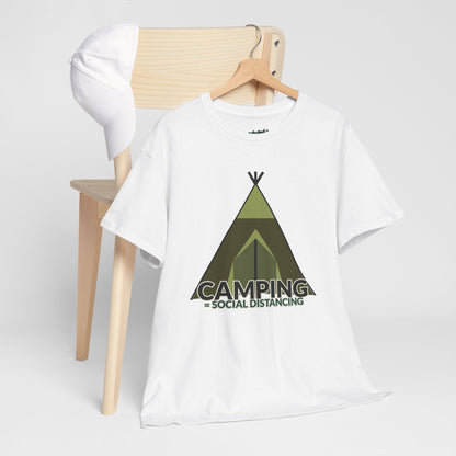 Camping Equals Social Distancing T-Shirt – Funny Unisex Outdoor Tee for Campers & Nature Lovers, Adventure Apparel, Hiking Gift, Camping Humor Shirt