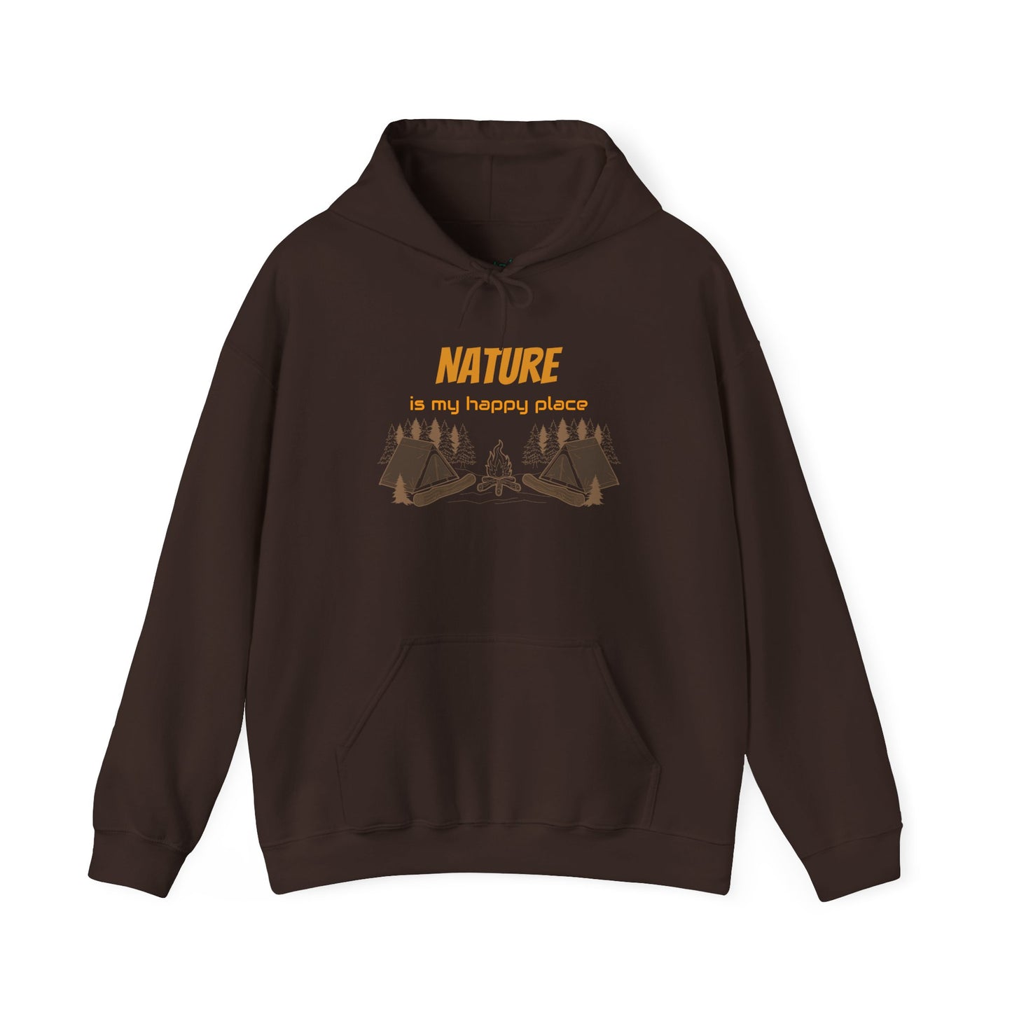 Nature Is My Happy Place Hoodie - Cozy Unisex Sweatshirt for Outdoor Lovers, Hiking and Camping Apparel, Perfect Gift for Nature Enthusiasts