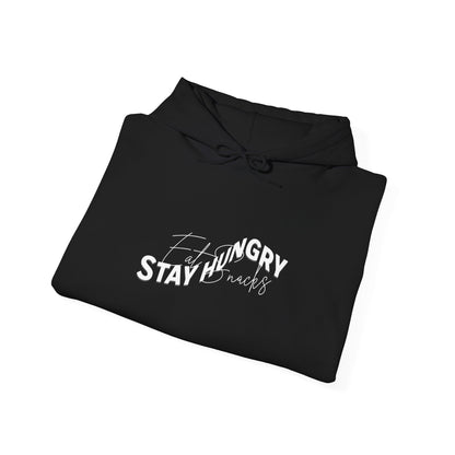 Stay Hungry Eat Snacks Hoodie – Motivational Unisex Sweatshirt, Cozy Casual Wear, Inspirational Gift for Adults, All-Season Outdoor and Everyday Apparel
