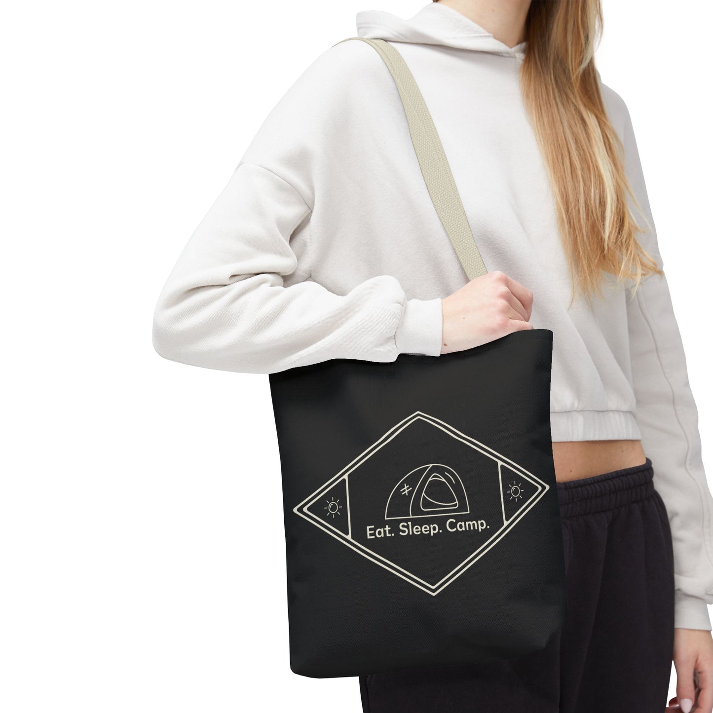 Eat. Sleep. Camp. Tote Bag —Canvas Tote for Campers & Outdoor Lovers