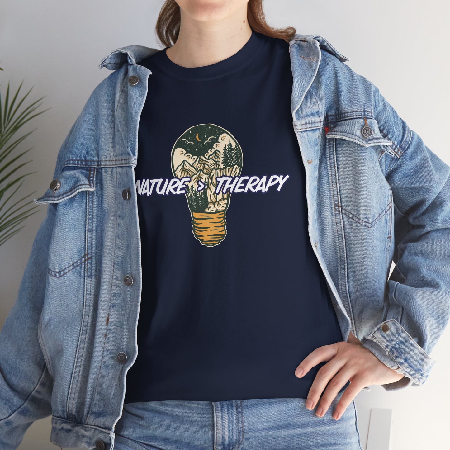 Nature Is Greater Than Therapy T-Shirt – Unisex Eco-Friendly Tee for Nature Lovers, Outdoor Hiking Shirt, Gift Idea