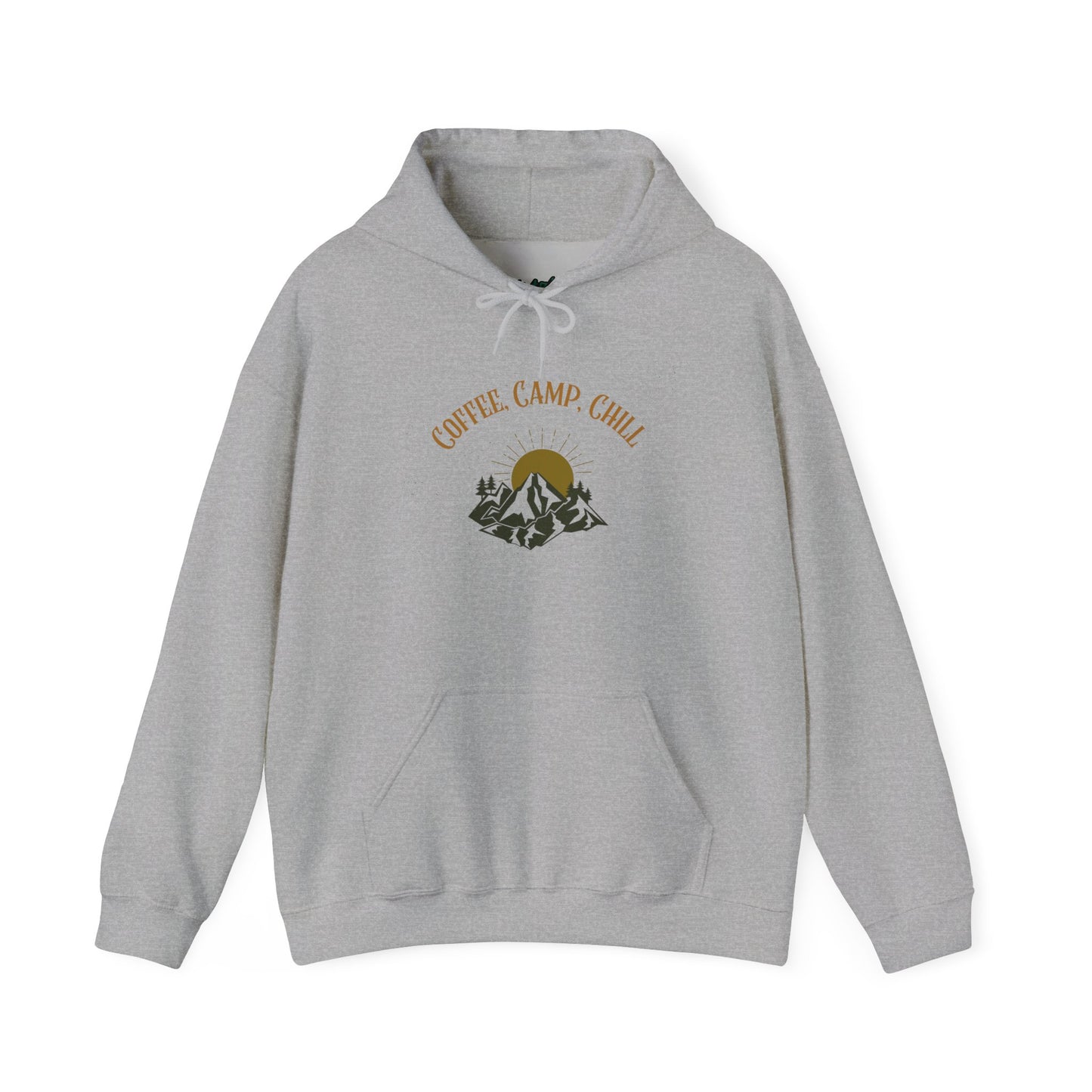 Coffee, Camp, Chill Hoodie – Outdoor Lovers Camping Sweatshirt, Hiking Gift, Warm Adventure Layer