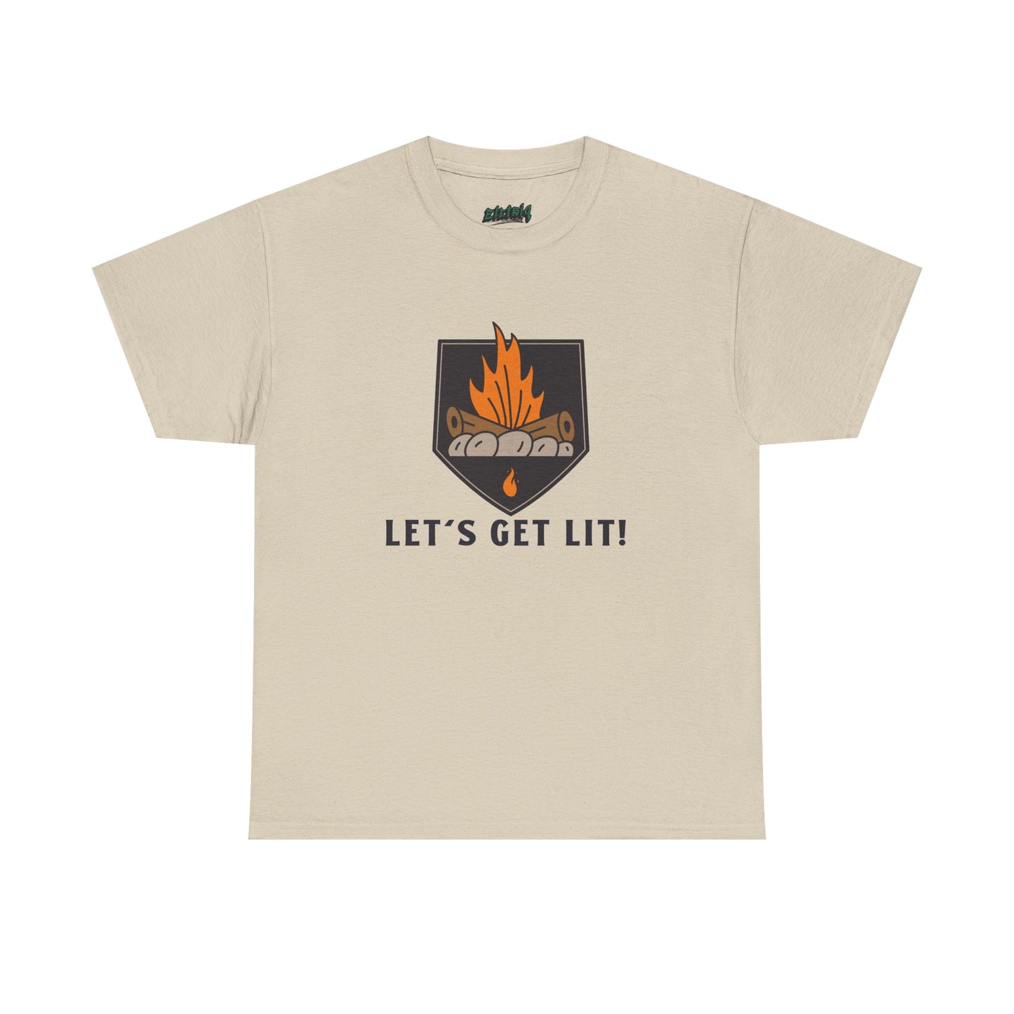 Lets Get Lit - Campfire Unisex Heavy Cotton Tee, Funny Camping T Shirt, Summer BBQ Top, Outdoor Bonfire Apparel, Gift for Campers or Nature Enthusiasts