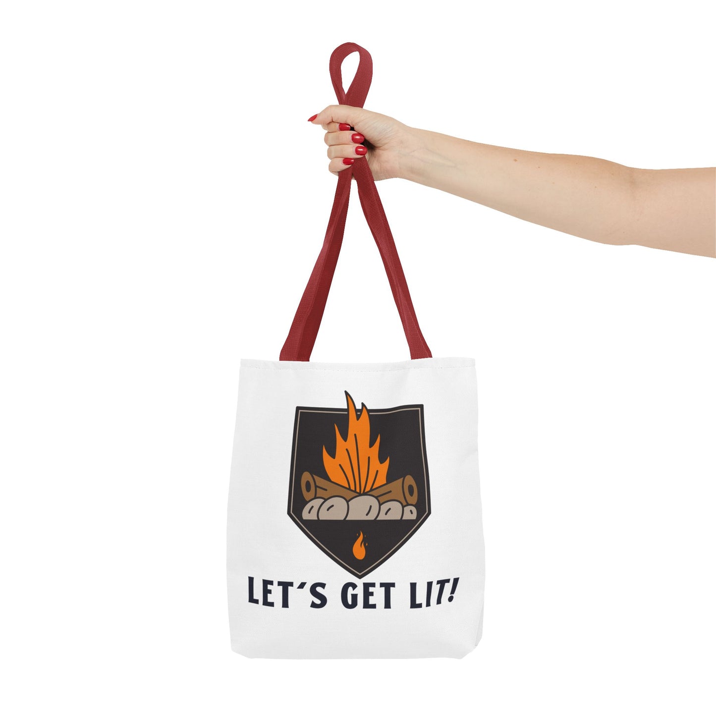 Let's Get Lit Tote Bag - Funny Reusable Bag For Campers