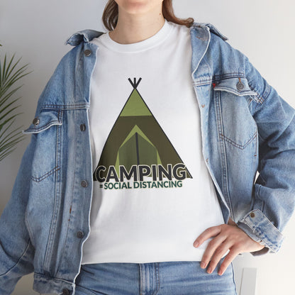 Camping Equals Social Distancing T-Shirt – Funny Unisex Outdoor Tee for Campers & Nature Lovers, Adventure Apparel, Hiking Gift, Camping Humor Shirt