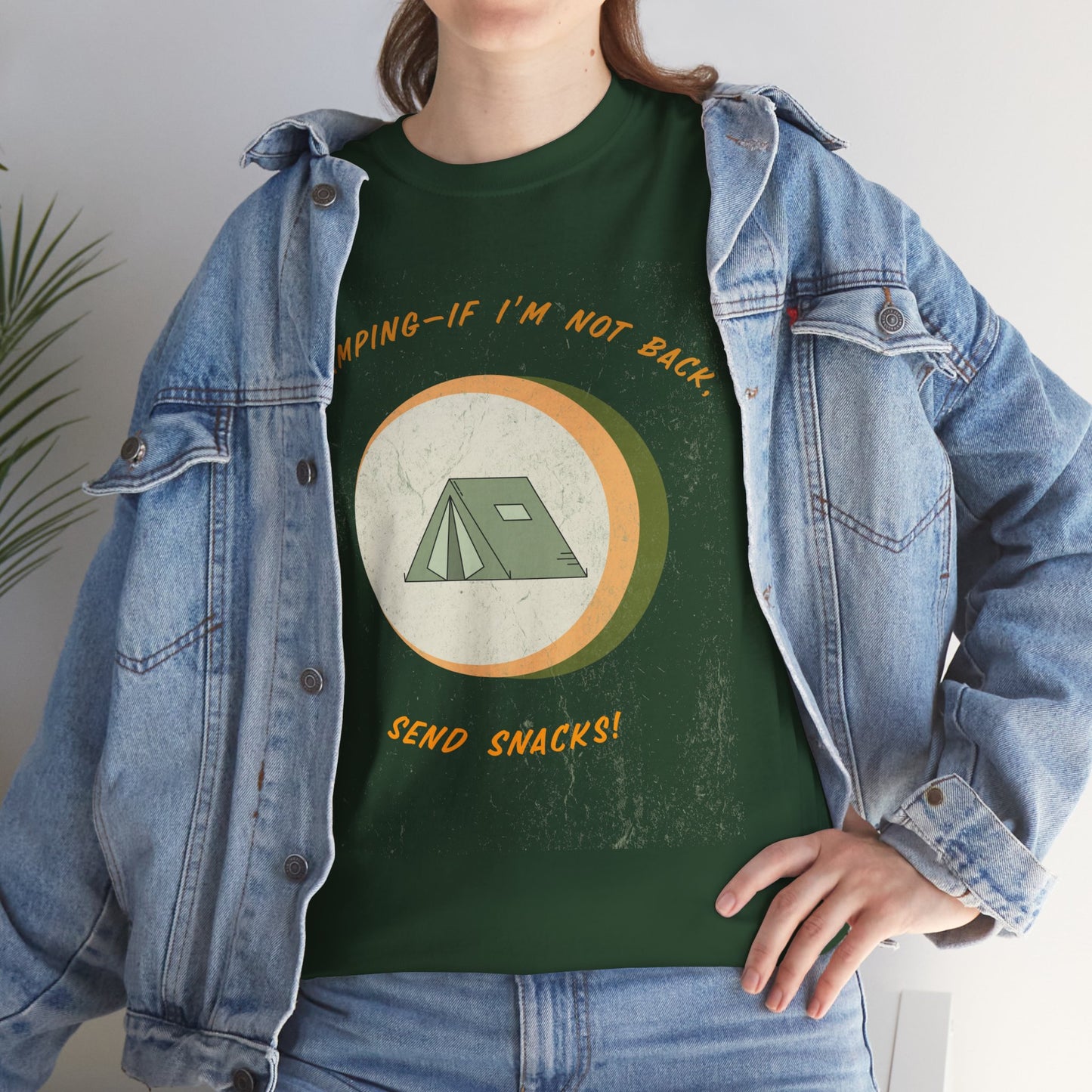 Camping, If I’m Not Back Send Snacks - Funny Camping T-Shirt for Campers & Nature Lovers, Unisex Heavy Cotton Tee, Outdoor Adventure Gift, Summer Hiking Shirt