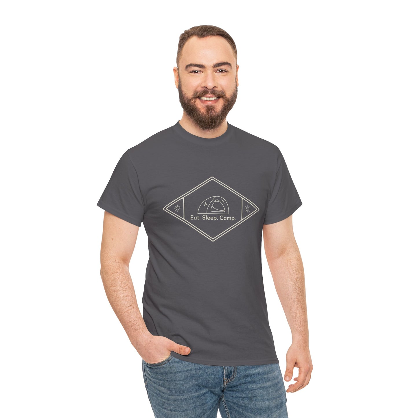 Eat Sleep Camp T-Shirt – Unisex Camping Shirt for Outdoor Lovers, Adventure Tee, Nature Enthusiast Gift, Cozy Campfire Apparel