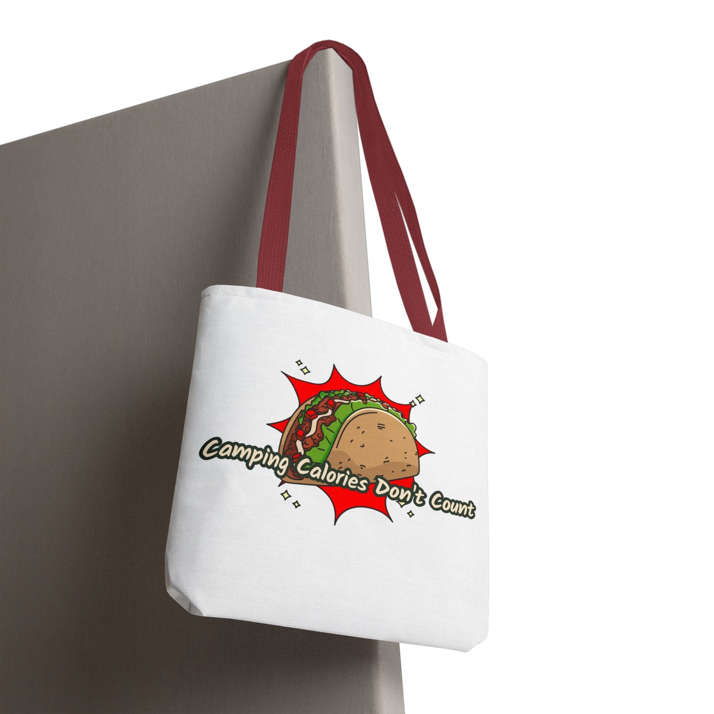 Camping Calories Don't Count Tote Bag — Funny Taco Graphic Bag