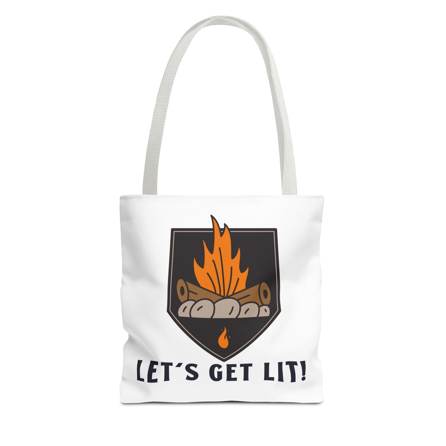 Let's Get Lit Tote Bag - Funny Reusable Bag For Campers