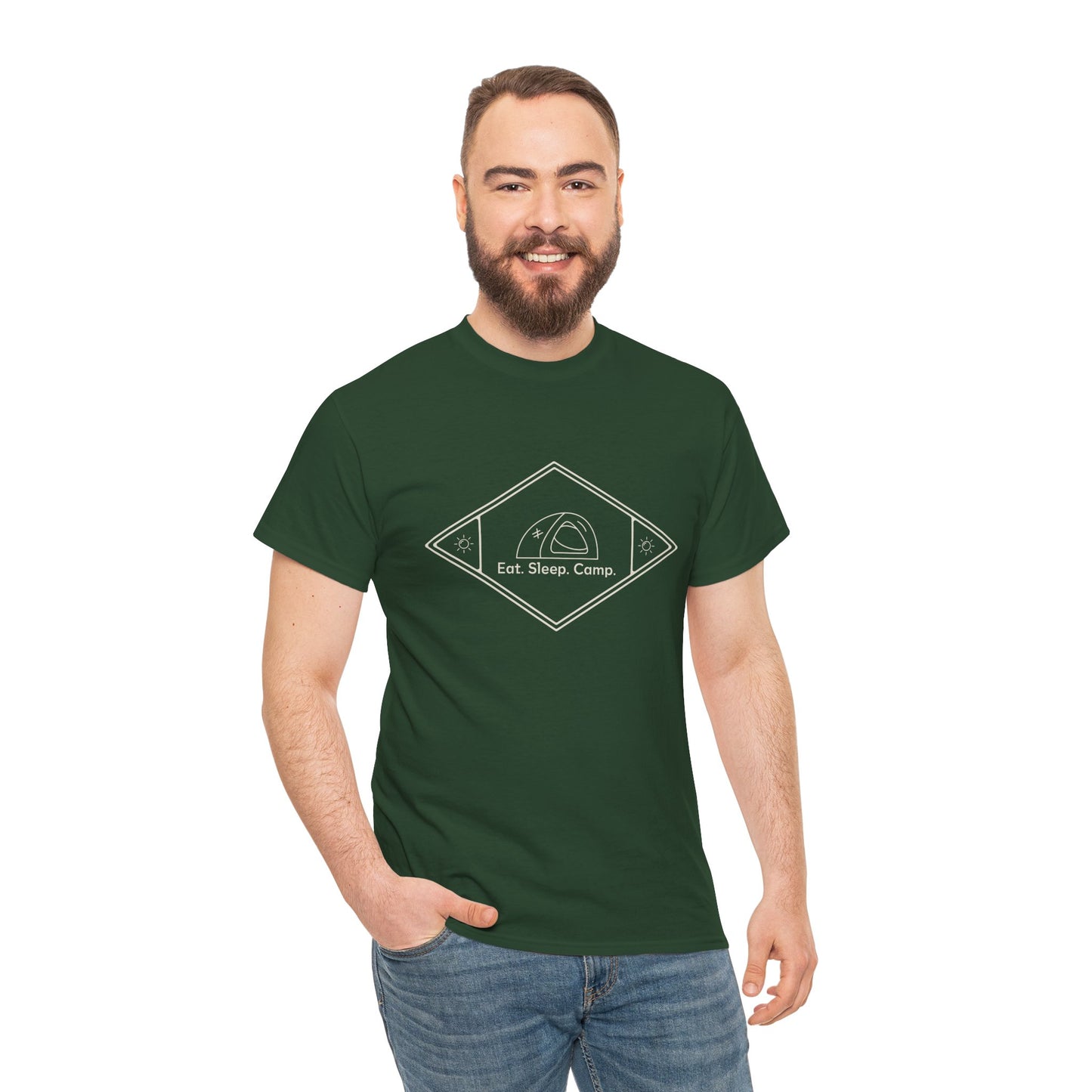 Eat Sleep Camp T-Shirt – Unisex Camping Shirt for Outdoor Lovers, Adventure Tee, Nature Enthusiast Gift, Cozy Campfire Apparel