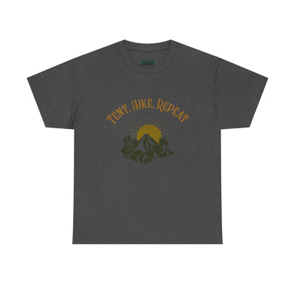 Tent, Hike, Repeat T-Shirt - Adventure, Camping, Hiking Tee for Outdoor Lovers, Unisex Heavy Cotton Nature Shirt, Travel Gift for Campers