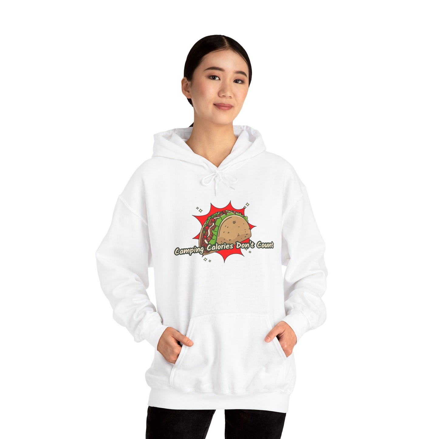 Camping Calories Dont Count Hoodie - Taco Themed Funny Unisex Sweatshirt, Outdoor Adventure Apparel, Gift for Food Lovers, Cozy Casual Wear