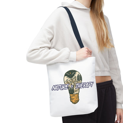 Nature Greater Than Therapy Tote Bag — Scenic Lightbulb Eco Tote for Outdoor Lovers