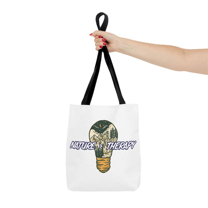 Nature Greater Than Therapy Tote Bag — Scenic Lightbulb Eco Tote for Outdoor Lovers
