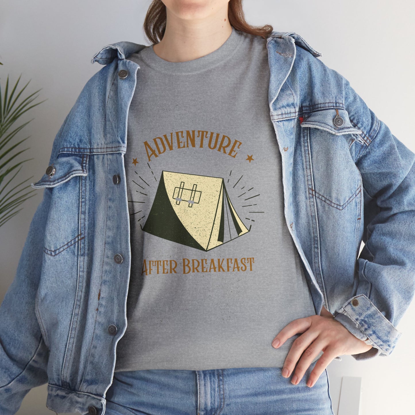 Adventure After Breakfast T-Shirt - Funny Outdoor and Hiking Tee for Nature Lovers, Camping Unisex Cotton Shirt, Travel and Adventure Gift