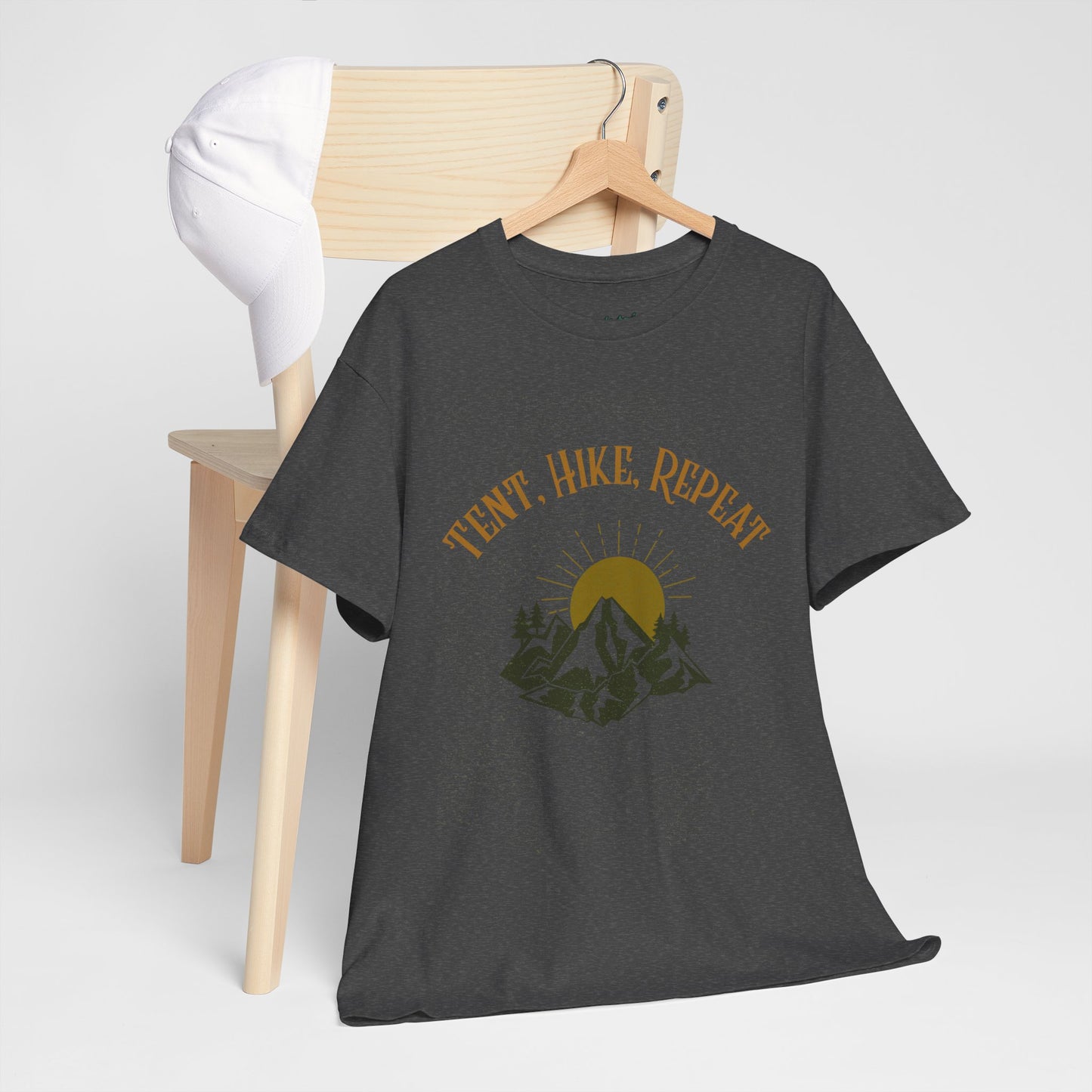 Tent, Hike, Repeat T-Shirt - Adventure, Camping, Hiking Tee for Outdoor Lovers, Unisex Heavy Cotton Nature Shirt, Travel Gift for Campers