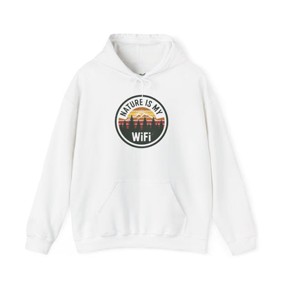 Nature Is My WiFi Hoodie – Cozy Unisex Sweatshirt for Nature Lovers, Outdoor Adventure Apparel, Camping and Travel Gift