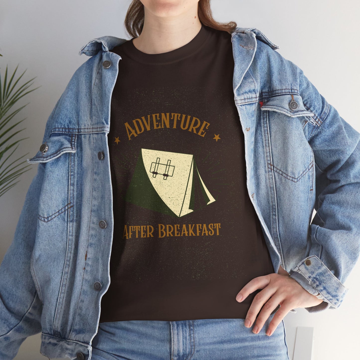 Adventure After Breakfast T-Shirt - Funny Outdoor and Hiking Tee for Nature Lovers, Camping Unisex Cotton Shirt, Travel and Adventure Gift