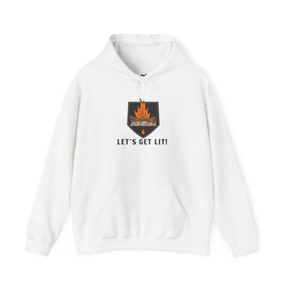 Lets Get Lit Hoodie - Cozy Unisex Hoodie, Campfire Sweatshirt for Outdoor Adventures, Funny Camping Hoodie, Gift for Friends, Fall and Bonfire Apparel