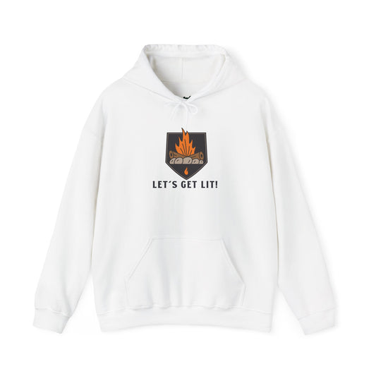 Lets Get Lit Hoodie - Cozy Unisex Hoodie, Campfire Sweatshirt for Outdoor Adventures, Funny Camping Hoodie, Gift for Friends, Fall and Bonfire Apparel