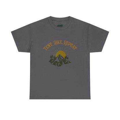 Tent, Hike, Repeat T-Shirt - Adventure, Camping, Hiking Tee for Outdoor Lovers, Unisex Heavy Cotton Nature Shirt, Travel Gift for Campers