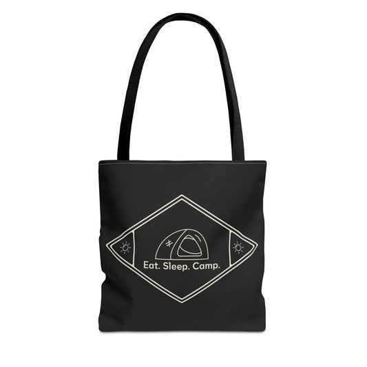 Eat. Sleep. Camp. Tote Bag —Canvas Tote for Campers & Outdoor Lovers
