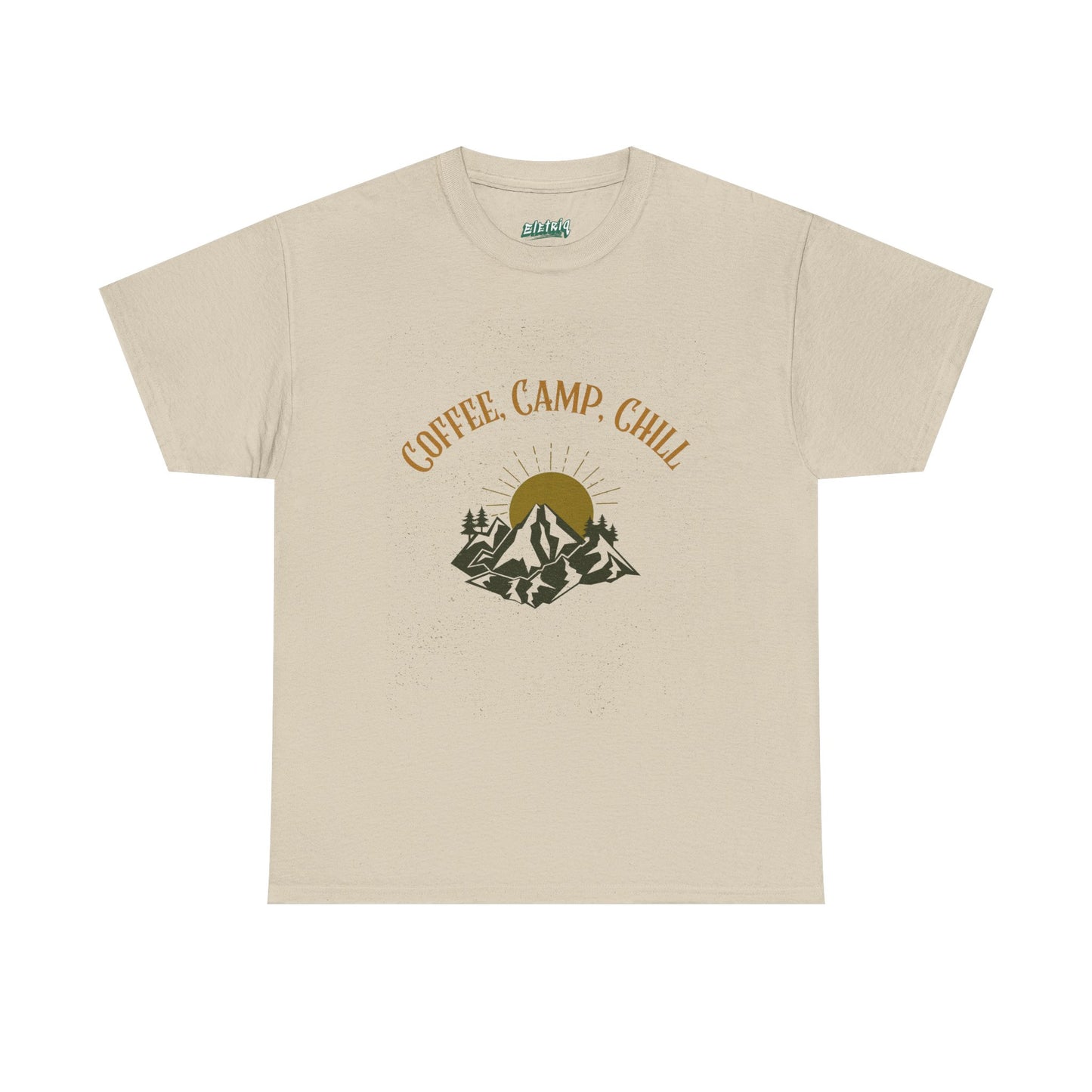 Coffee, Camp, Chill T-Shirt – Unisex Camping Tee for Outdoor Lovers, Adventure & Nature Gift, Cozy Travel Shirt for Summer