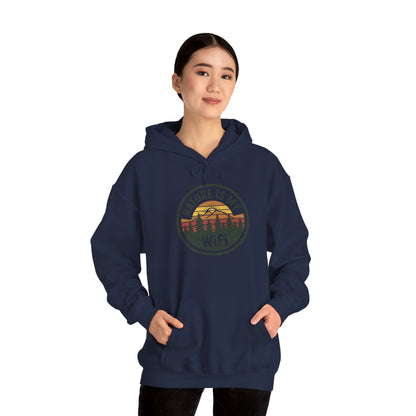 Nature Is My WiFi Hoodie – Cozy Unisex Sweatshirt for Nature Lovers, Outdoor Adventure Apparel, Camping and Travel Gift