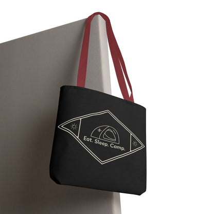 Eat. Sleep. Camp. Tote Bag —Canvas Tote for Campers & Outdoor Lovers