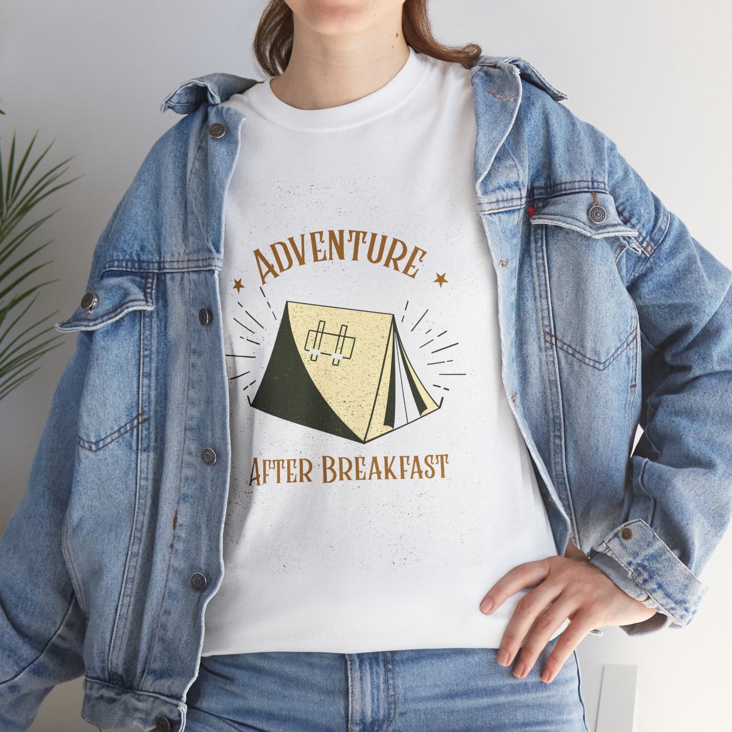 Adventure After Breakfast T-Shirt - Funny Outdoor and Hiking Tee for Nature Lovers, Camping Unisex Cotton Shirt, Travel and Adventure Gift