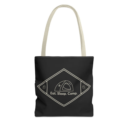 Eat. Sleep. Camp. Tote Bag —Canvas Tote for Campers & Outdoor Lovers