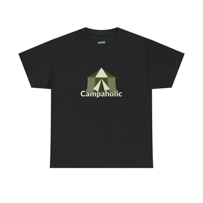 Campaholic – Funny Camping T-Shirt for Campers & Outdoor Lovers | Unisex Heavy Cotton Tee, Adventure Apparel, Summer Outdoor Gift