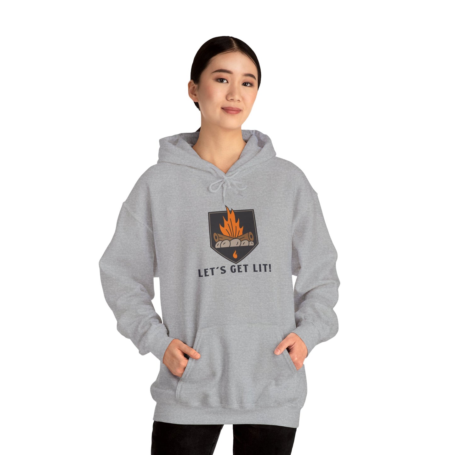 Lets Get Lit Hoodie - Cozy Unisex Hoodie, Campfire Sweatshirt for Outdoor Adventures, Funny Camping Hoodie, Gift for Friends, Fall and Bonfire Apparel
