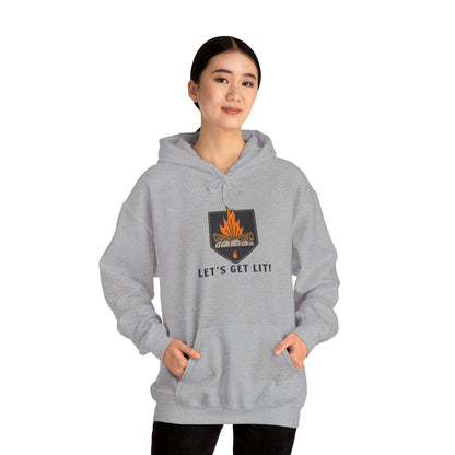 Lets Get Lit Hoodie - Cozy Unisex Hoodie, Campfire Sweatshirt for Outdoor Adventures, Funny Camping Hoodie, Gift for Friends, Fall and Bonfire Apparel