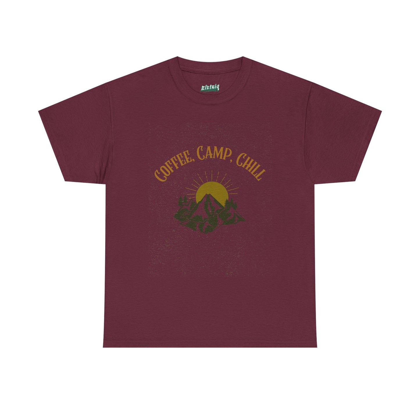 Coffee, Camp, Chill T-Shirt – Unisex Camping Tee for Outdoor Lovers, Adventure & Nature Gift, Cozy Travel Shirt for Summer