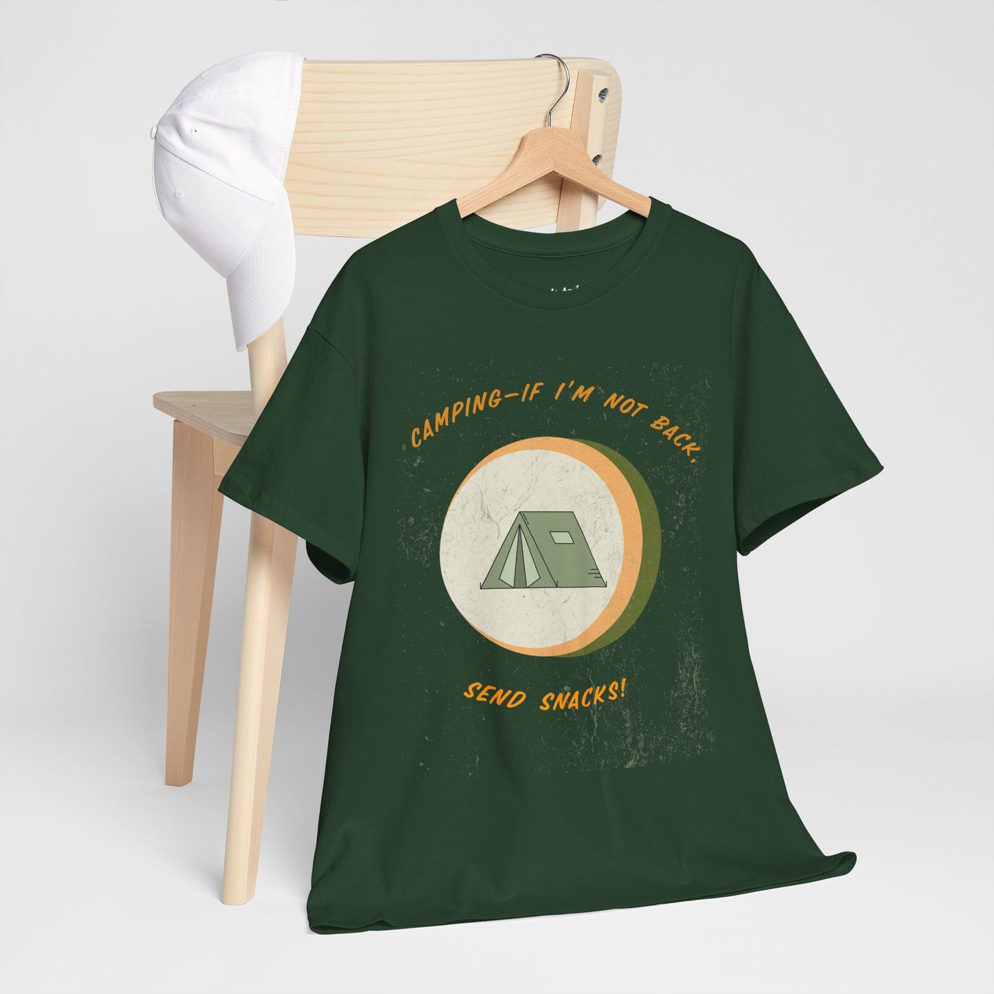 Camping, If I’m Not Back Send Snacks - Funny Camping T-Shirt for Campers & Nature Lovers, Unisex Heavy Cotton Tee, Outdoor Adventure Gift, Summer Hiking Shirt