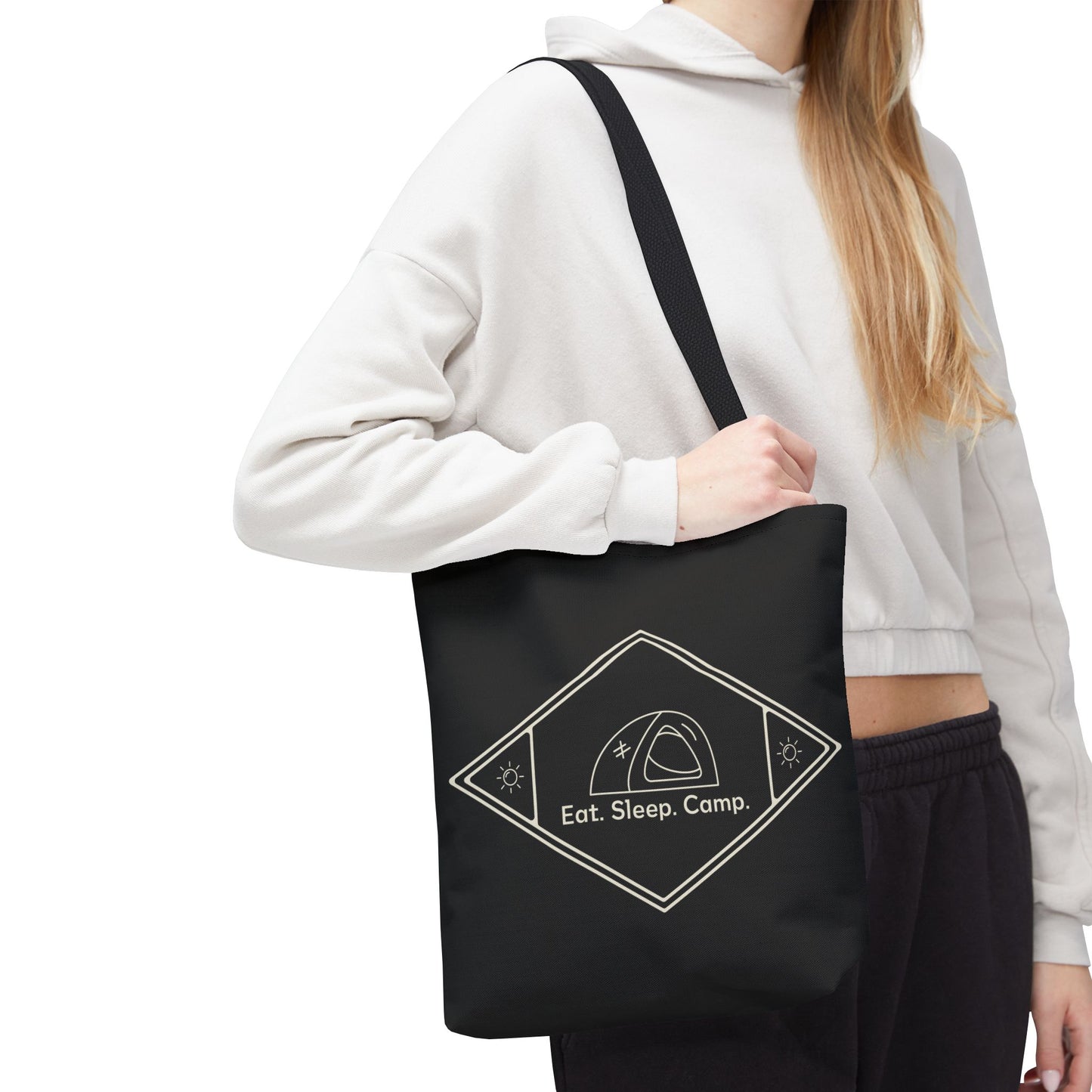 Eat. Sleep. Camp. Tote Bag —Canvas Tote for Campers & Outdoor Lovers