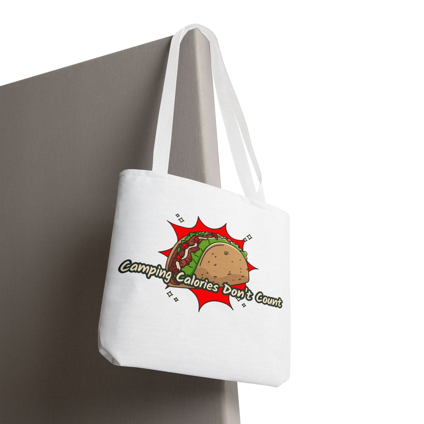 Camping Calories Don't Count Tote Bag — Funny Taco Graphic Bag