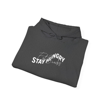 Stay Hungry Eat Snacks Hoodie – Motivational Unisex Sweatshirt, Cozy Casual Wear, Inspirational Gift for Adults, All-Season Outdoor and Everyday Apparel