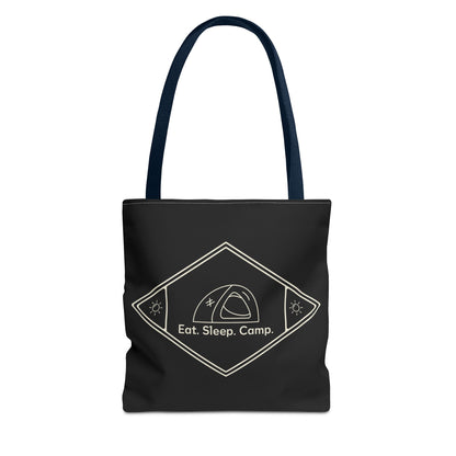 Eat. Sleep. Camp. Tote Bag —Canvas Tote for Campers & Outdoor Lovers
