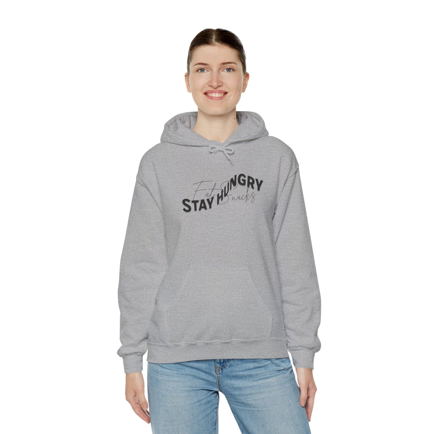 Stay Hungry Eat Snacks Hoodie – Motivational Unisex Sweatshirt, Cozy Casual Wear, Inspirational Gift for Adults, All-Season Outdoor and Everyday Apparel