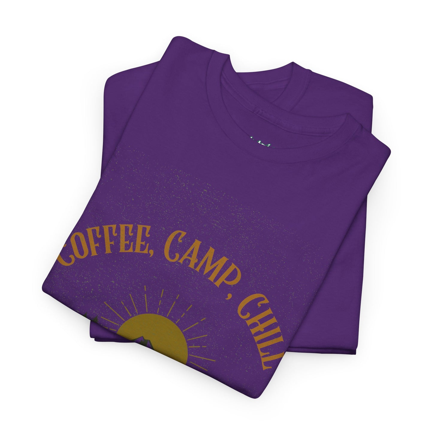 Coffee, Camp, Chill T-Shirt – Unisex Camping Tee for Outdoor Lovers, Adventure & Nature Gift, Cozy Travel Shirt for Summer
