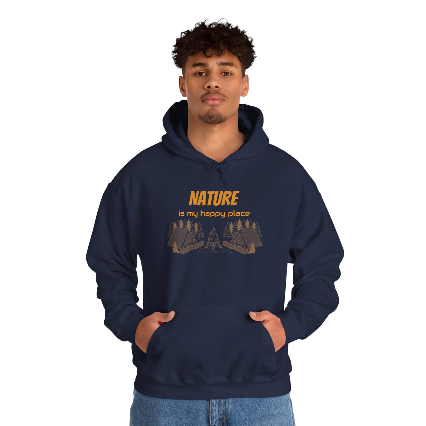 Nature Is My Happy Place Hoodie - Cozy Unisex Sweatshirt for Outdoor Lovers, Hiking and Camping Apparel, Perfect Gift for Nature Enthusiasts